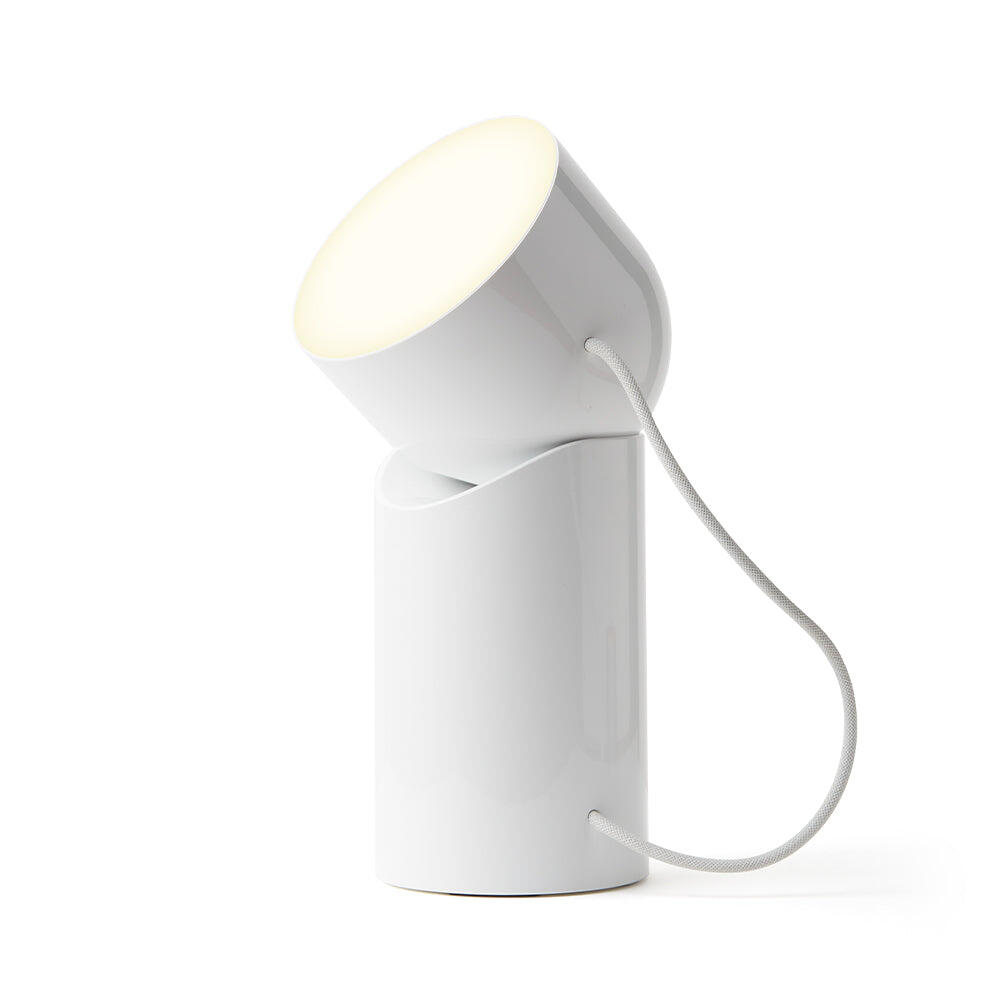Lexon Orbe Portable LED Lamp with Moving Head - White