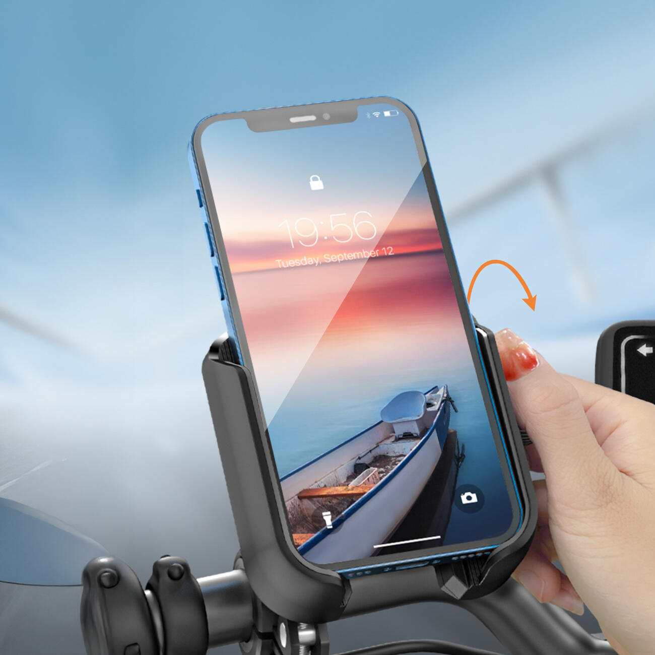 Uchwyt Joyroom jr-zs431 na telefon na rower motocykl hulajnogę - czarny 3/7