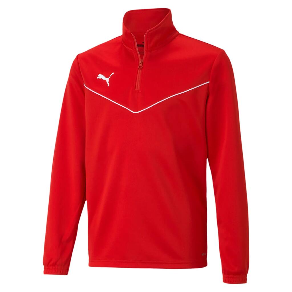 Puma Teamrise Sweatshirt 1/4 Zip Top Jr Red Junior