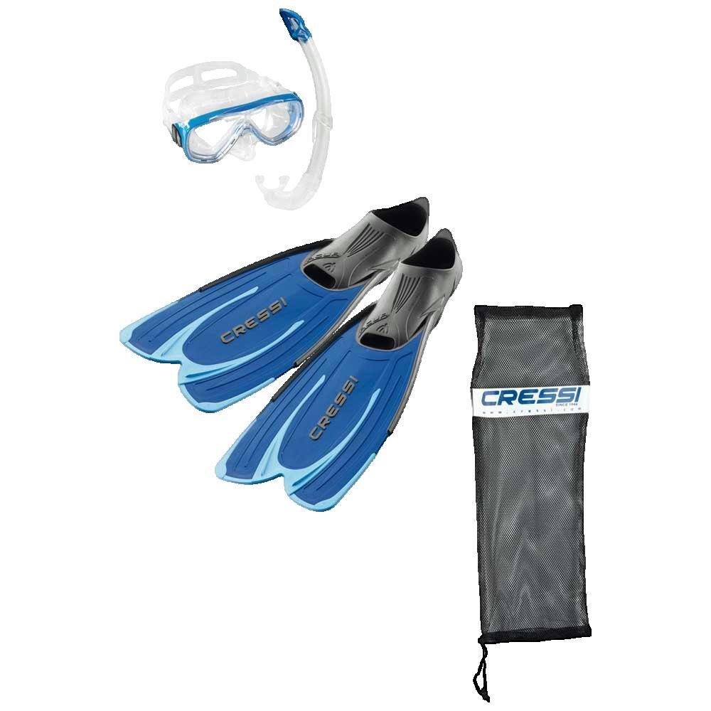 CRESSI Kit de snorkeling Cressi azul com máscara Onda e barbatanas Rondinella