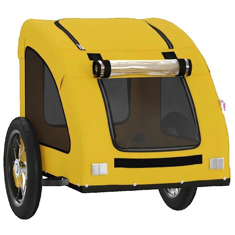 VidaXL Remorque de Vélo pour Chiens - Confortable et Durable Jaune 2/4