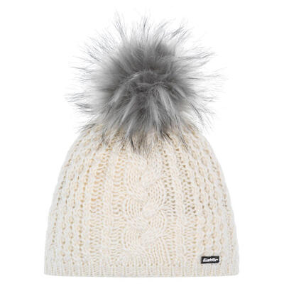 Muts afra lux muts met pompon dames wintermuts fleece pompon warm merino