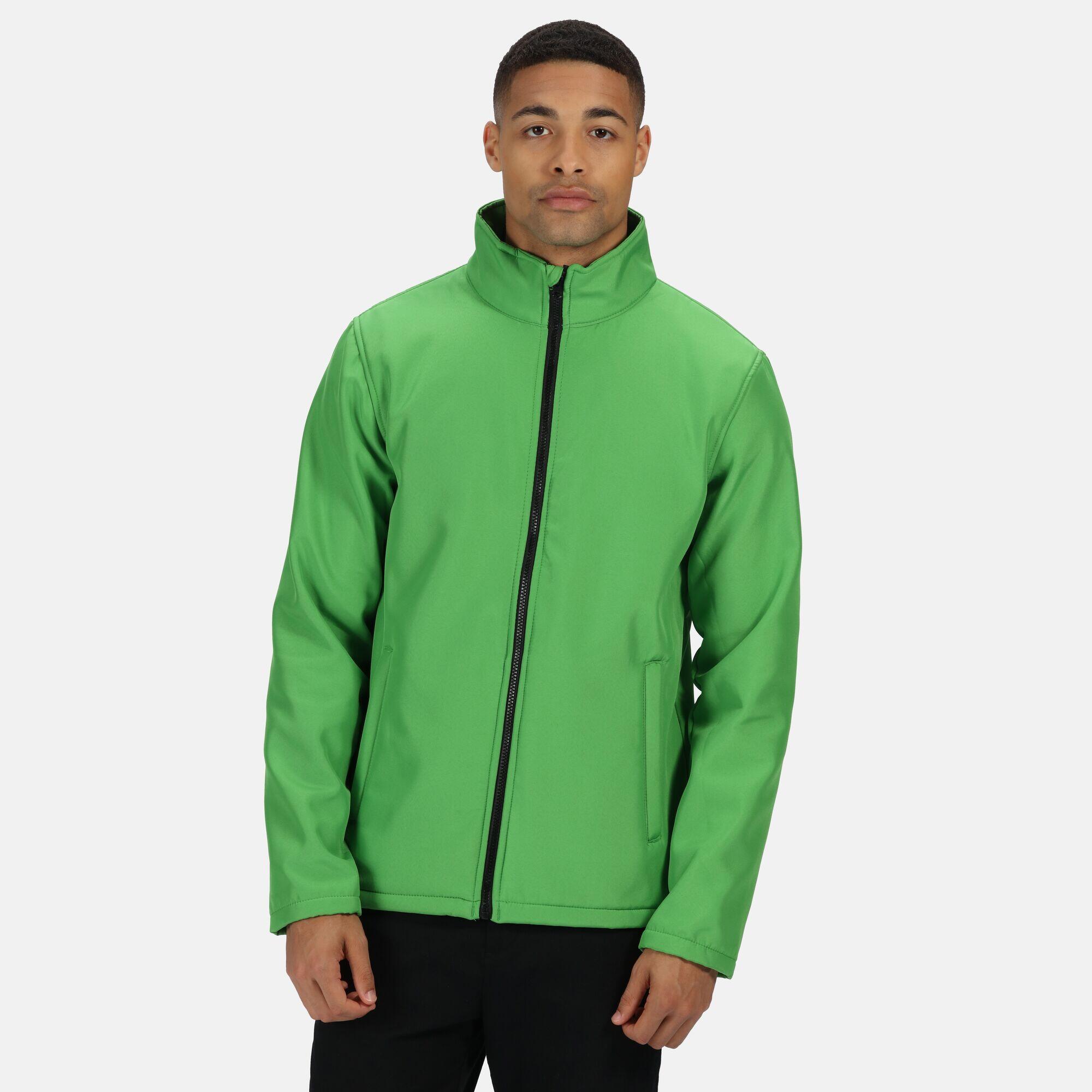 Mens Ablaze Printable Softshell Jacket (Extreme Green/Black) 3/5