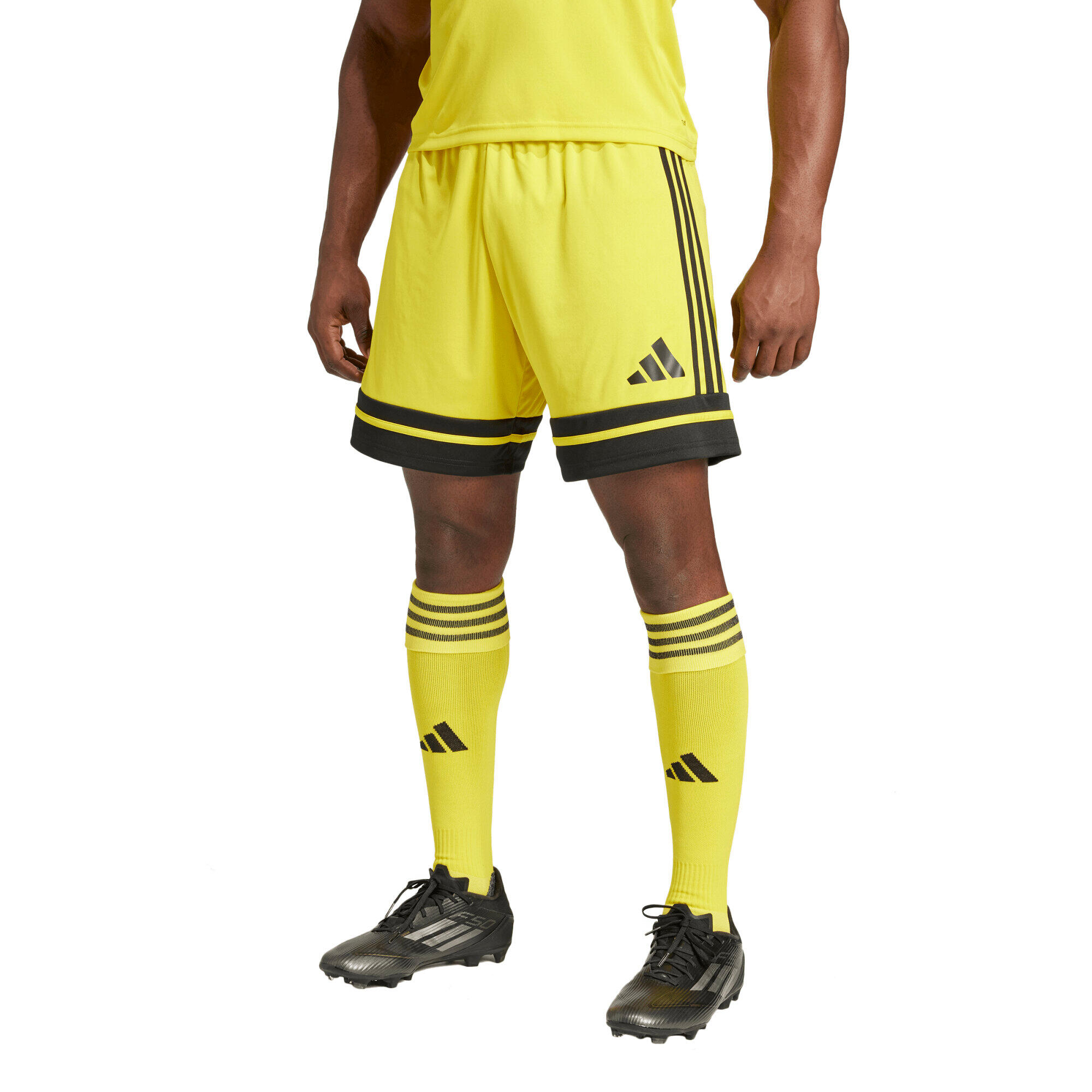 PANTALONCINO da calcio uomo adidas nero/giallo 2/7