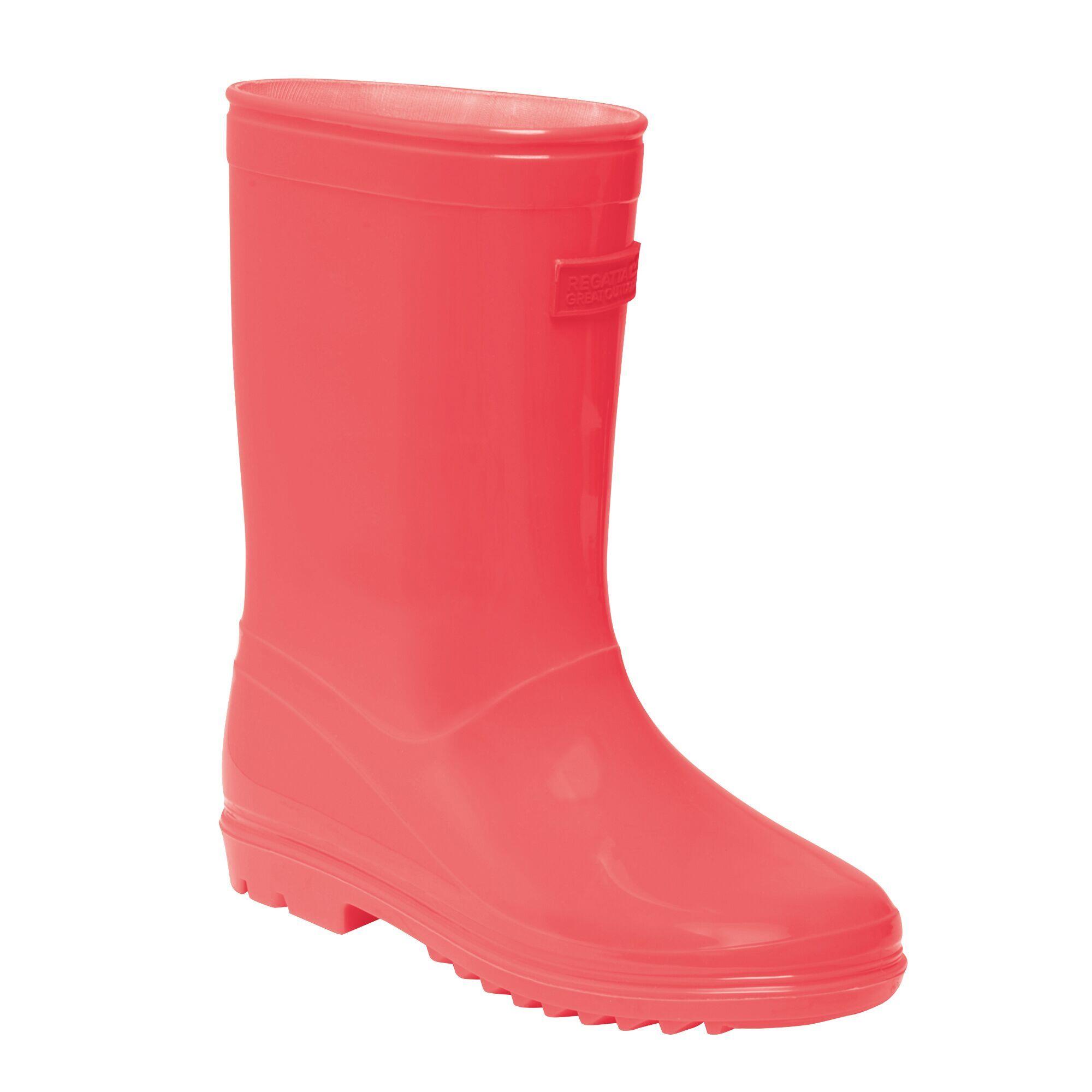 Childrens/Kids Wenlock Wellington Boots (Fiery Coral) 1/5