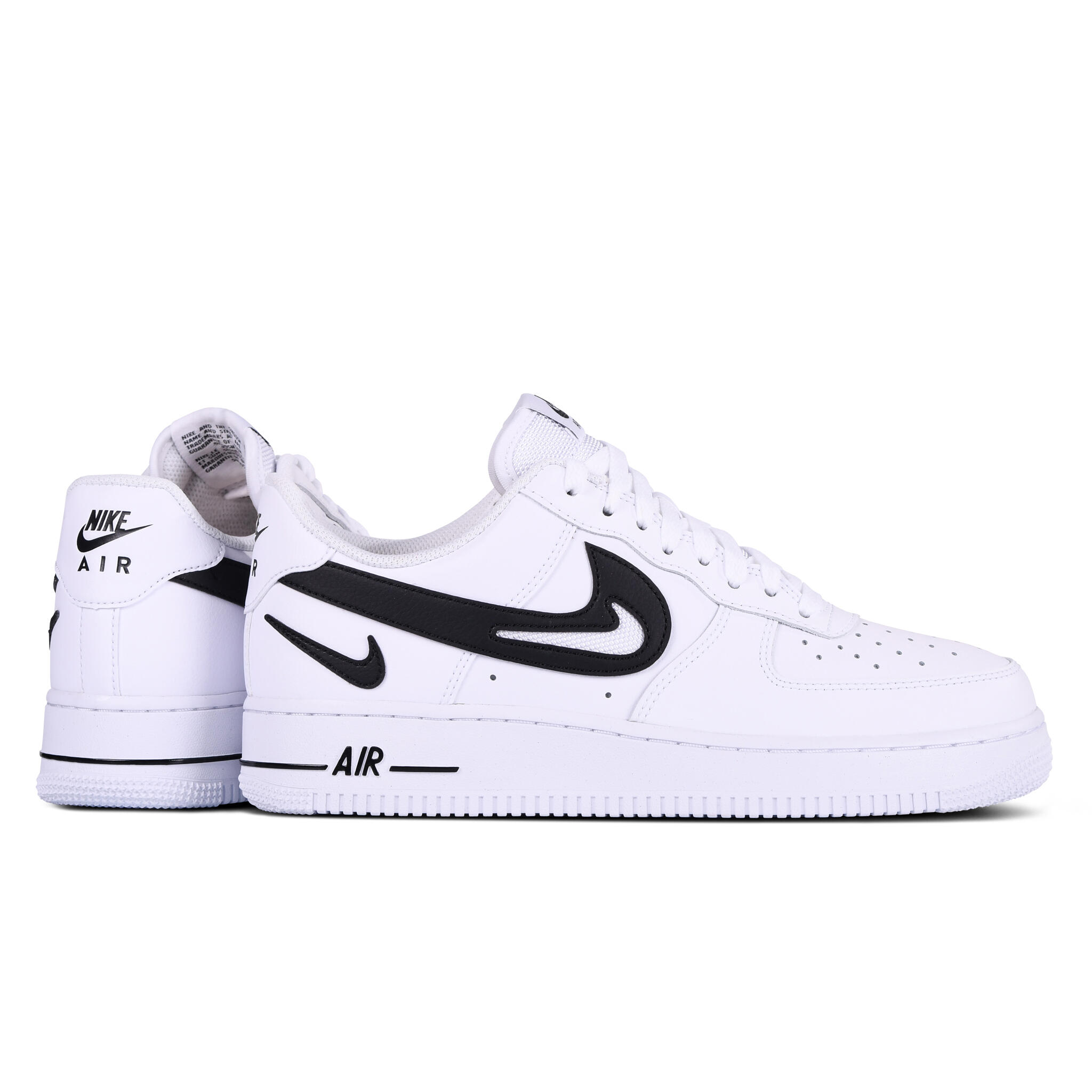 Nike Air Force 1 Low '07 FM Cut Out Swoosh White Black 3/4