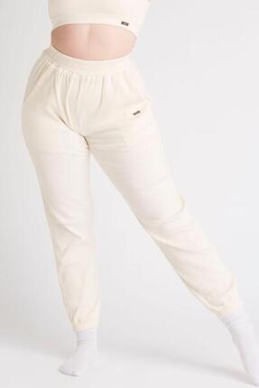 LOEWI Pantalon Jogger Fitness Côtelé - Femme - Jaune