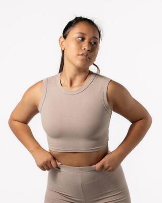 Tailliertes Tank-Top 'Body' - Fitness - Damen - Chai Beige