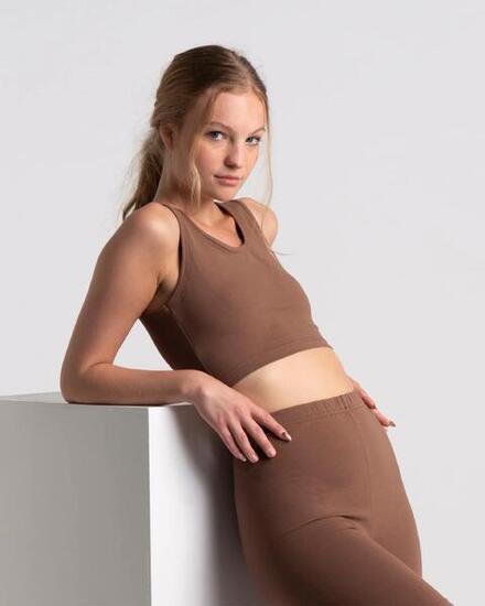 Body Bauchfreies Top Tank Fitness - Damen - Mocha