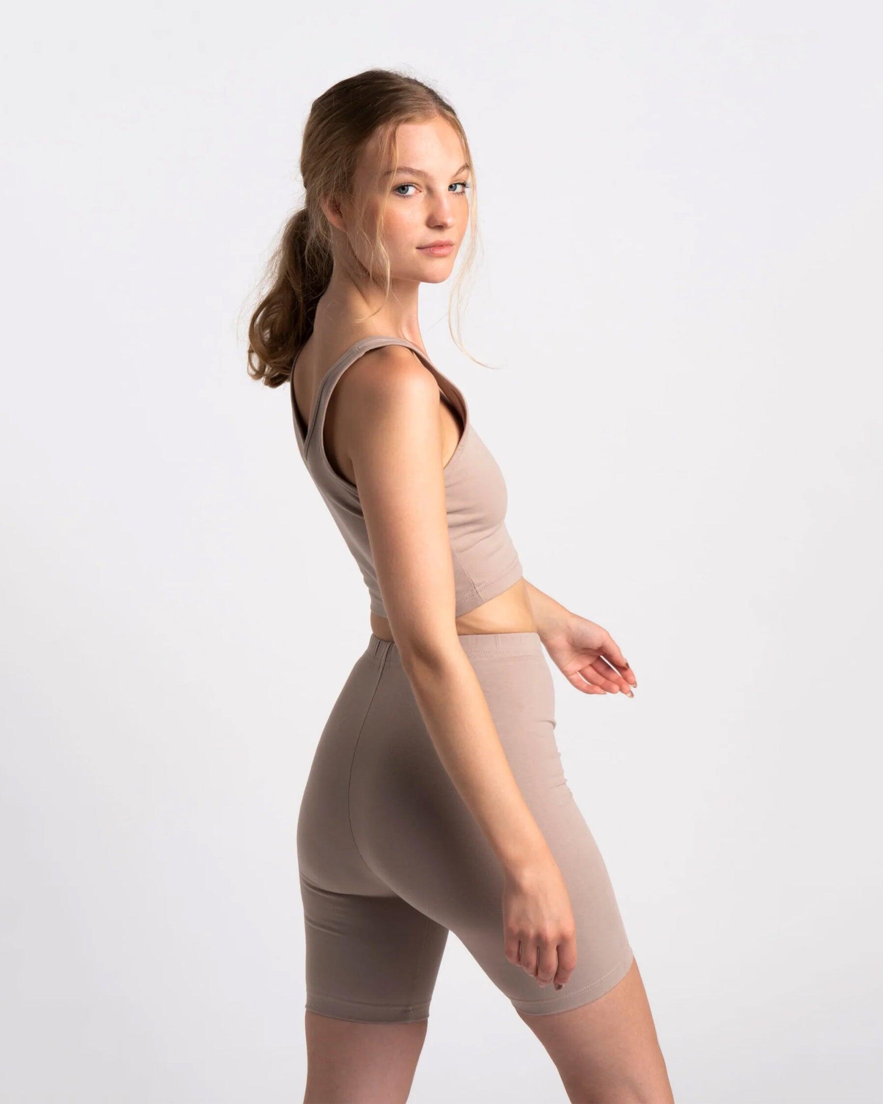 'Body' Crop Tank Top Fitness - Donna - Beige 4/5