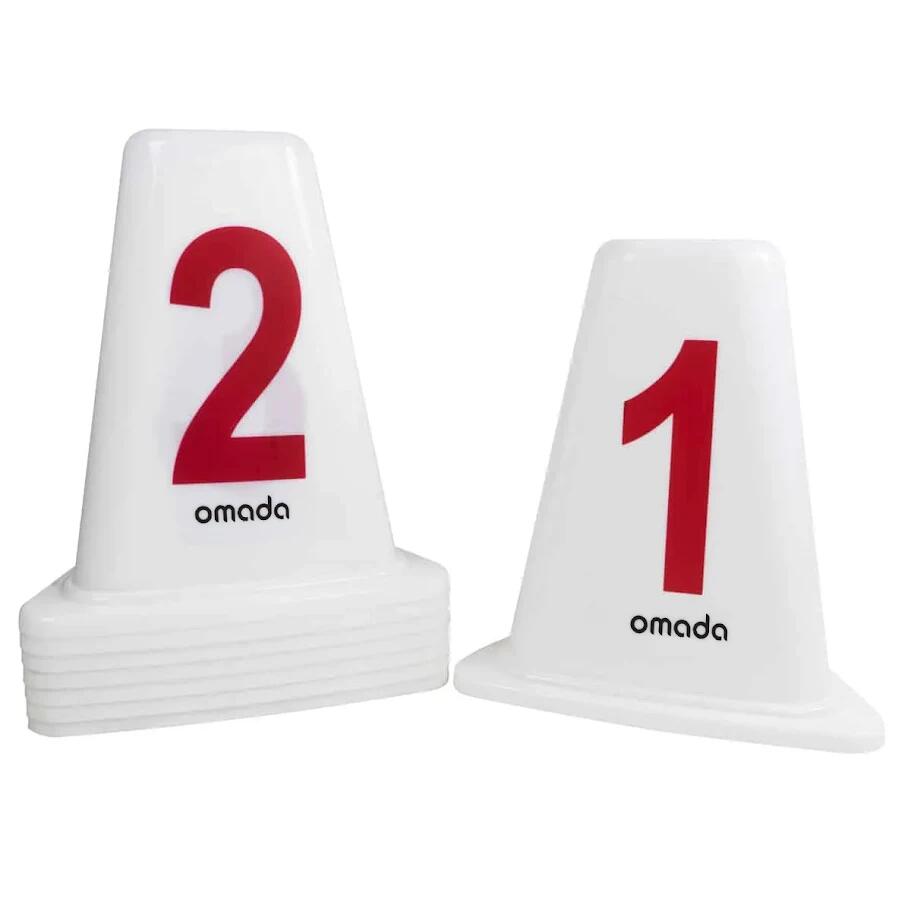 GLADIATORFIT Numbered Starting Cones 1–8, Set of 8, Multicolour Plastic