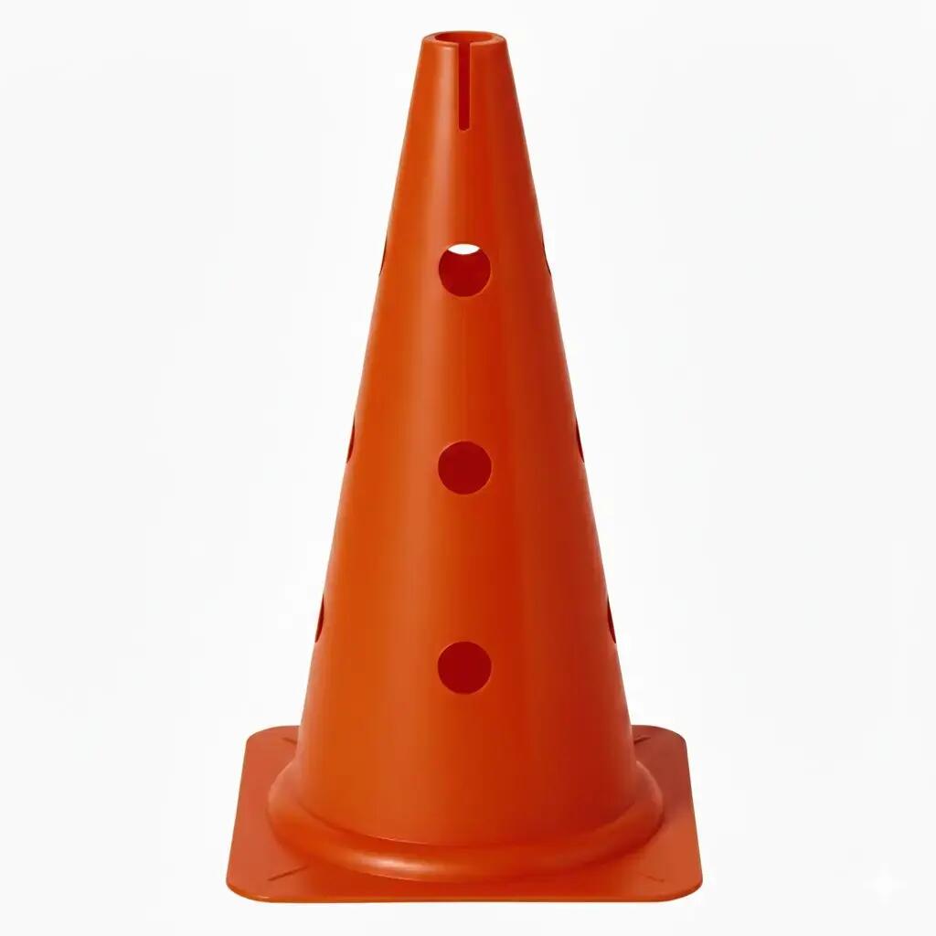 Perforated 52 cm Cone Red PE, 3 Holes for Stakes Ø25 mm
