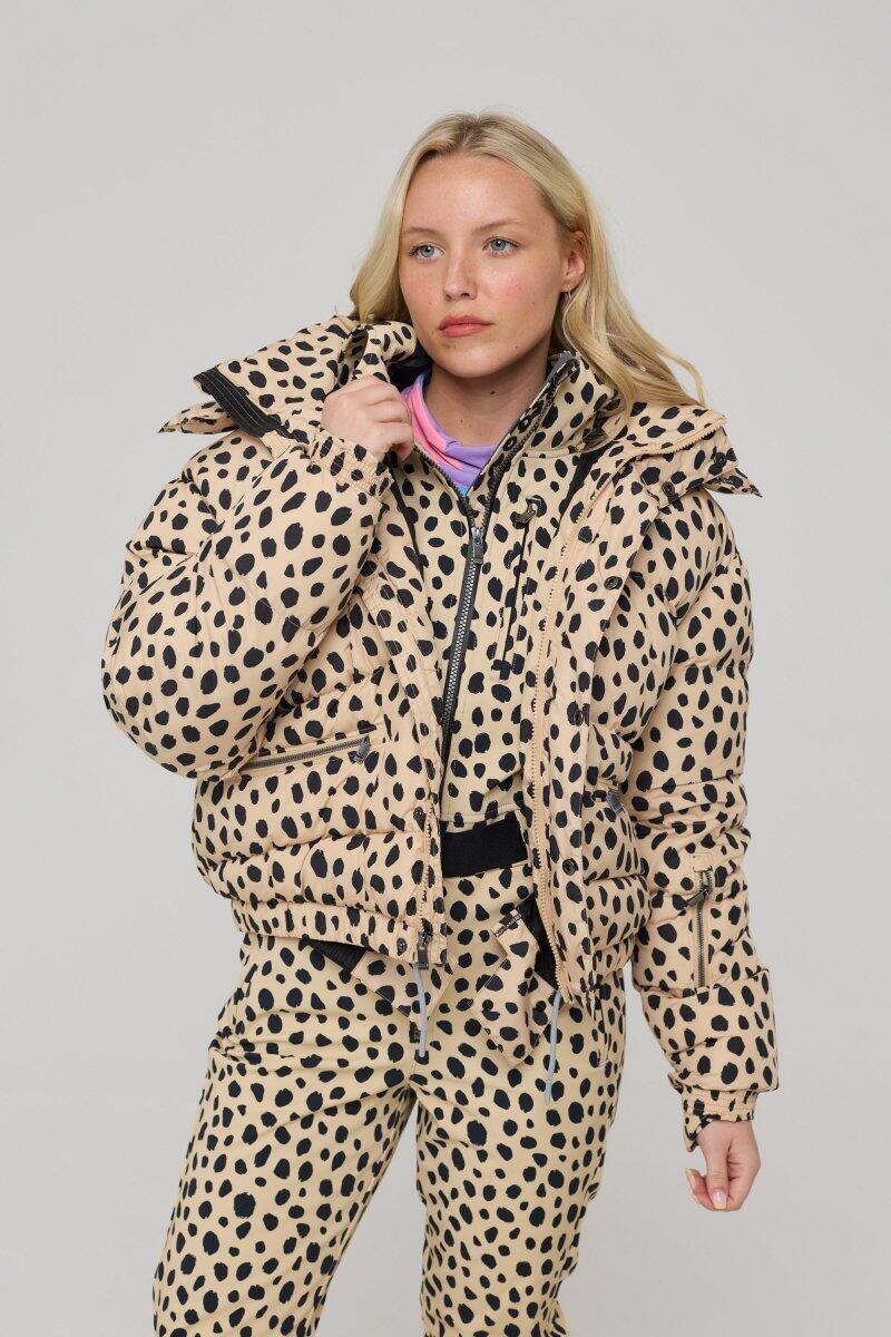 Damen Ski Daunenjacke Isoliert Chic Cheetah 6/7