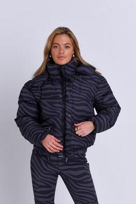 Dames ski donsjas geïsoleerd chic black tiger