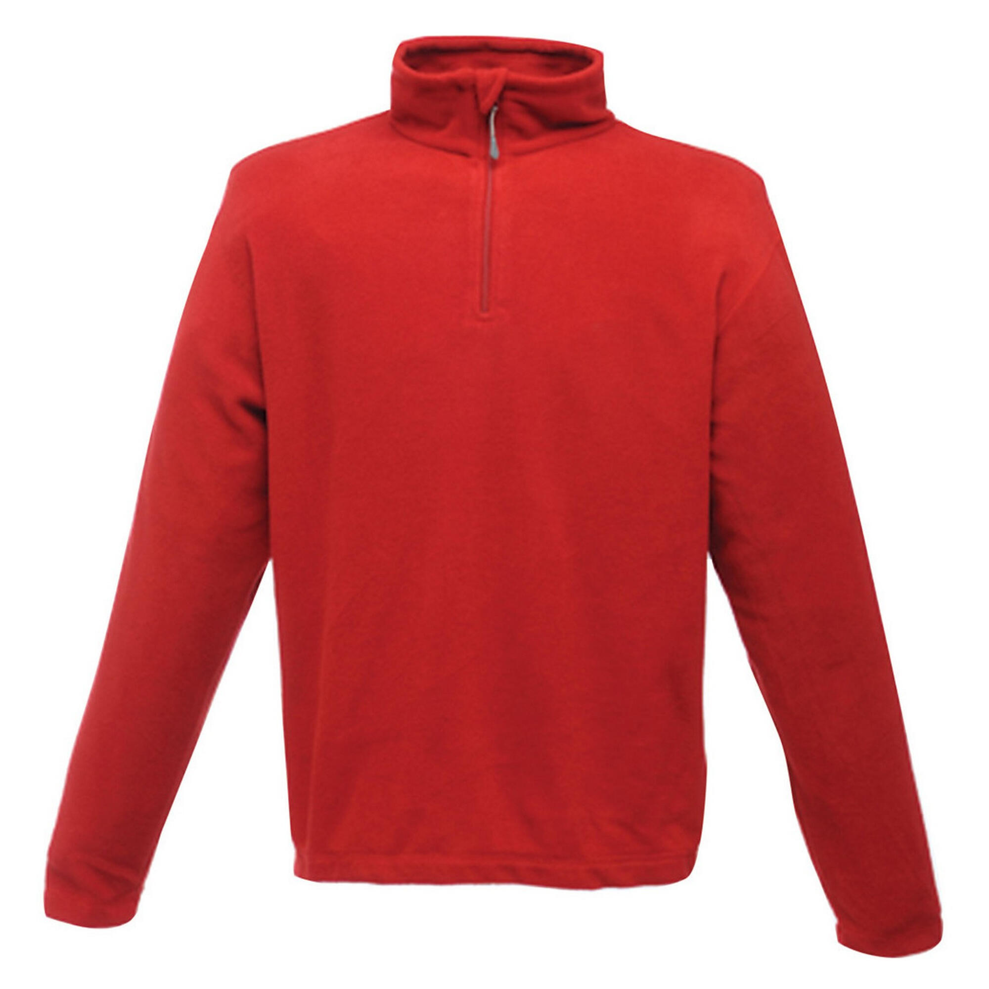 Mens Micro Zip Neck Fleece Top (170 GSM) (Classic Red) 1/4