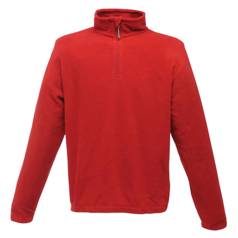 Micro Fleece Top mit Reißverschluss. Herren Rot