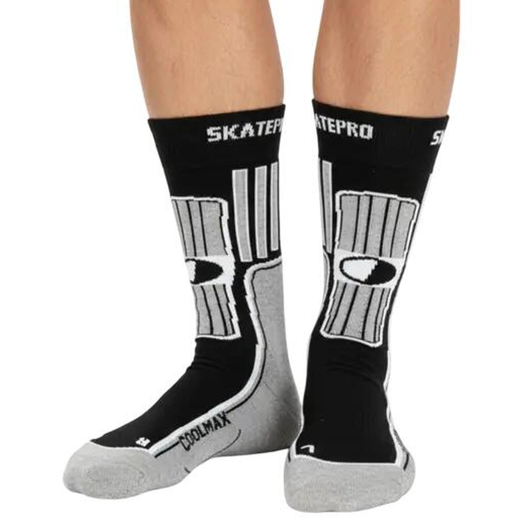 SkatePro Coolmax Inline șosete Pachet 2 buc - Negru - 40-42