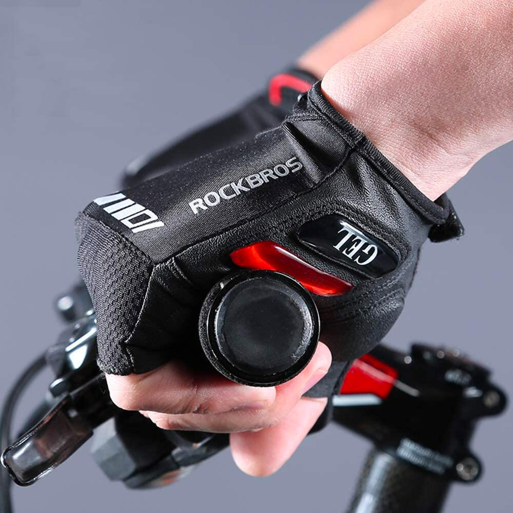 Rockbros S143-BK Fahrradhandschuhe mit Gel-Einsätzen, Schwarz 6/7