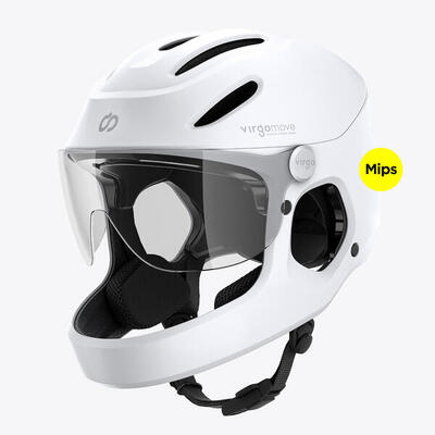 Virgo Integral Mips Weiss - Integralhelm Urban mit Visier und Rücklicht