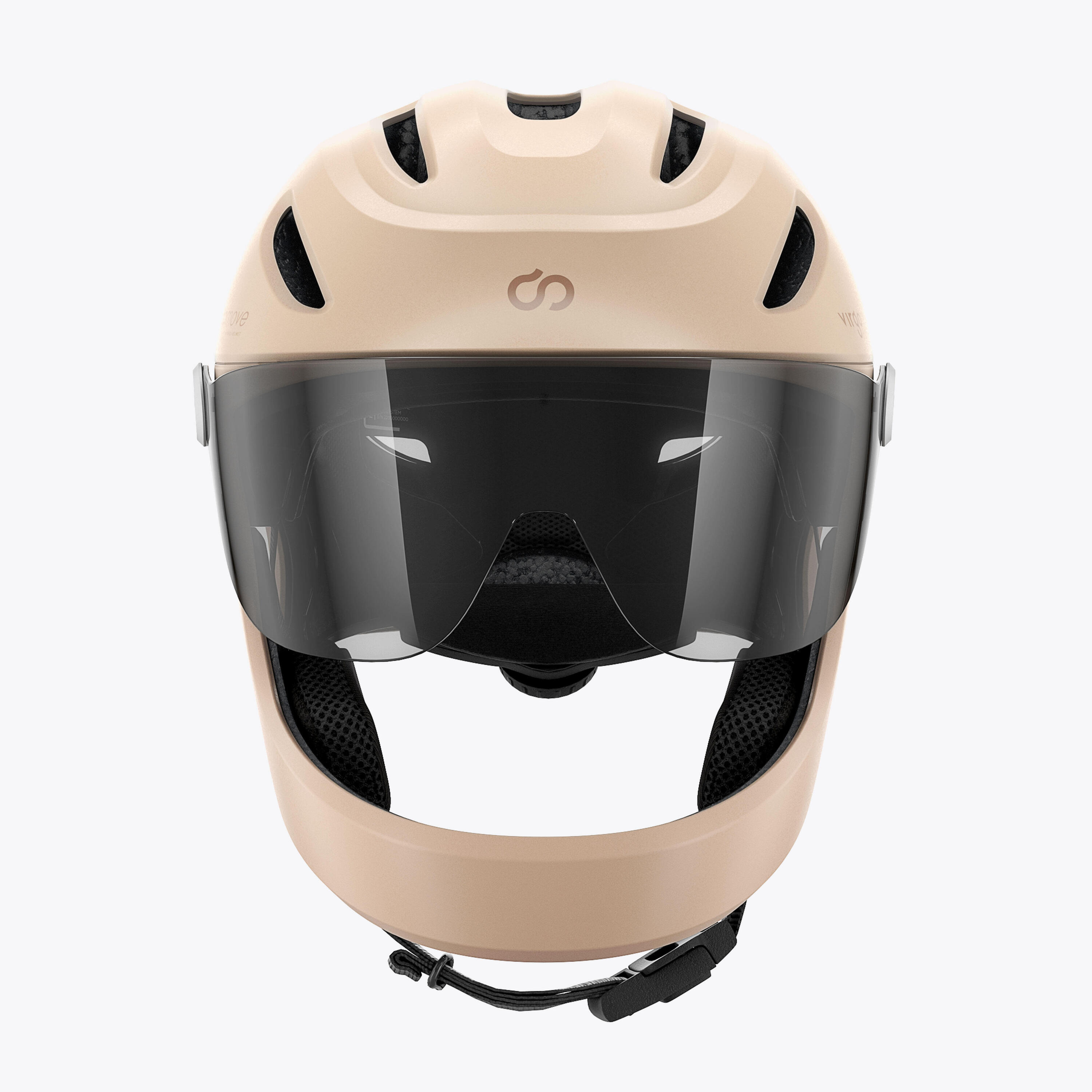Virgo Integral Beige - Casque Intégral Urbain avec visière et phare arrière 4/9