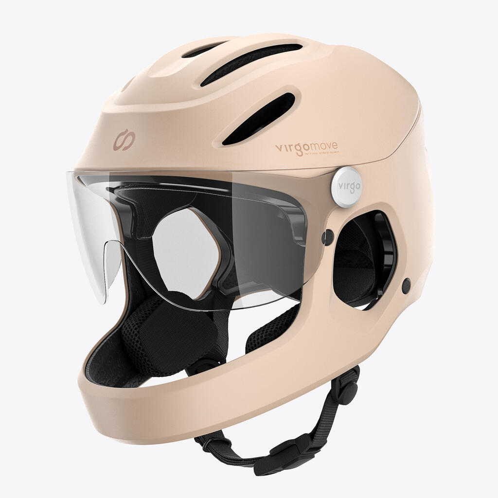 Urban Full-Face Helmet with Visor and Rear Light Virgo Integral Sand