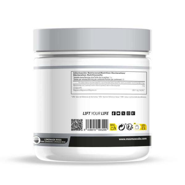 CreaMag Creatine (Creapure®) + Magnesium Albion® - 300g Rose Limonade de MASmus 3/5