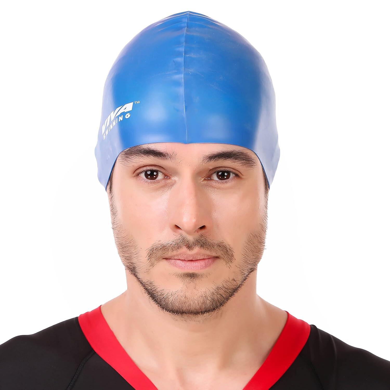 Viva Sports Silikon-Badehaube Blau | Einheitsgröße für Herren & Jungen 5/6