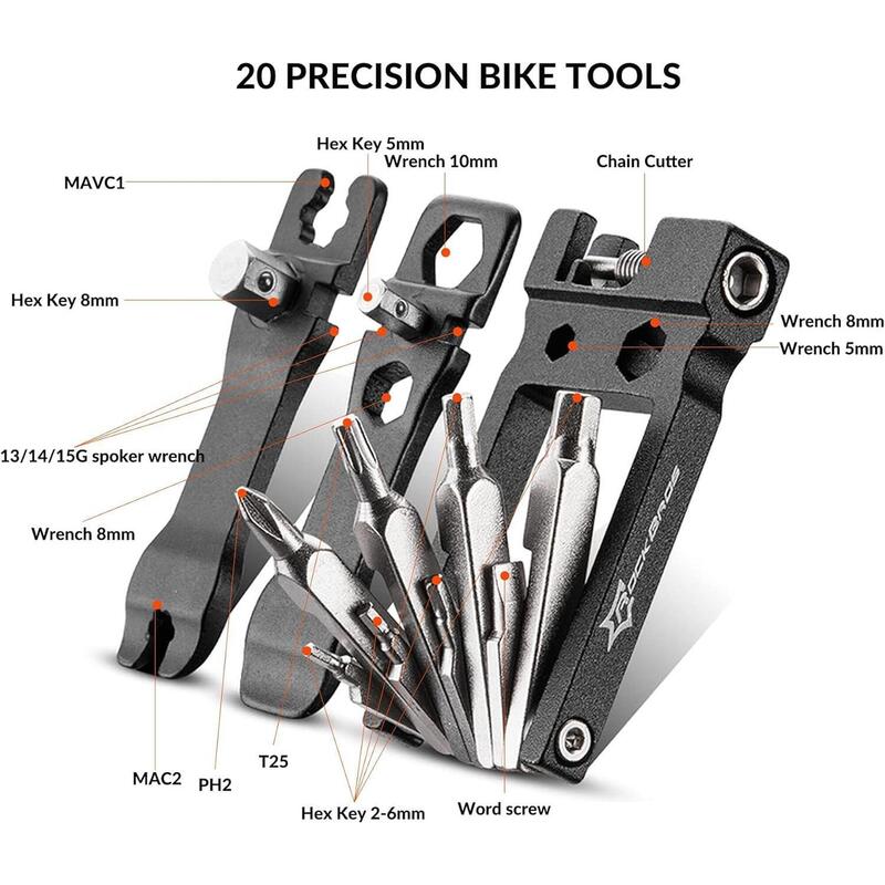 Instrument multiplu pentru biciclete din oțel inoxidabil 20 în 1