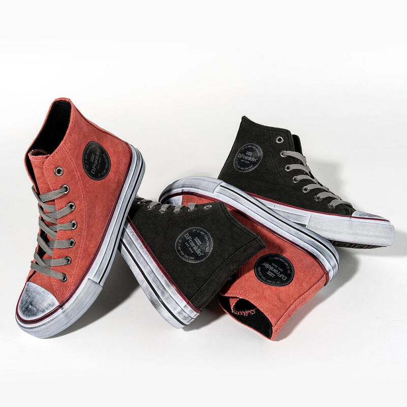 Tenisi femei D.Franklin One Way Canvas Hi Negru 36