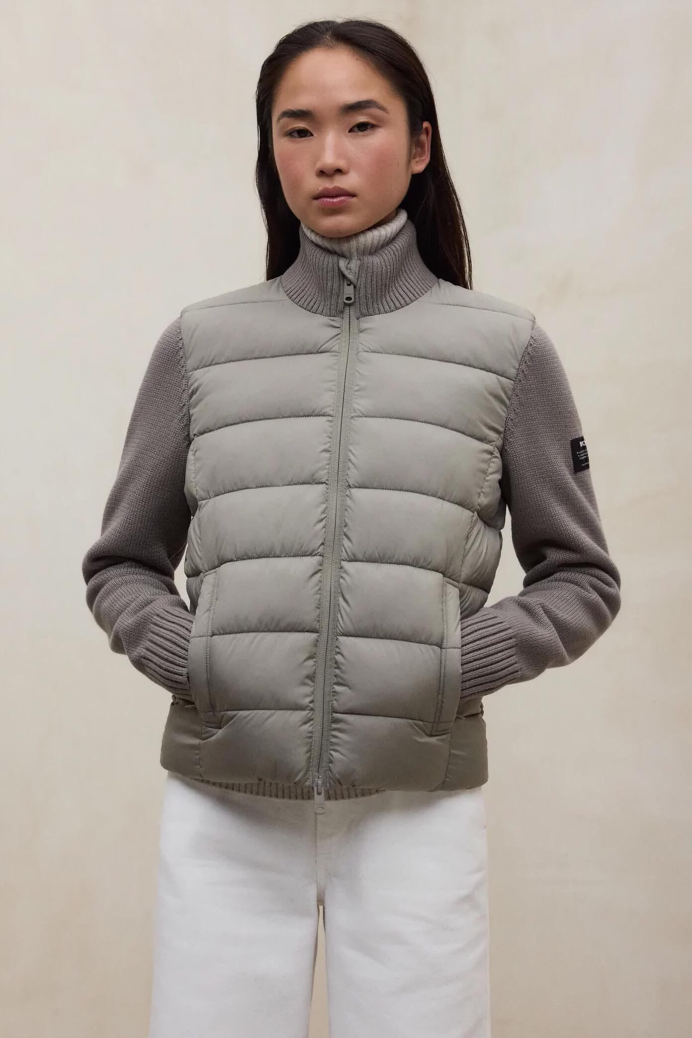 Veste Ecoalf Modèle Denali Hybrid Woma Couleur Beige 4/5