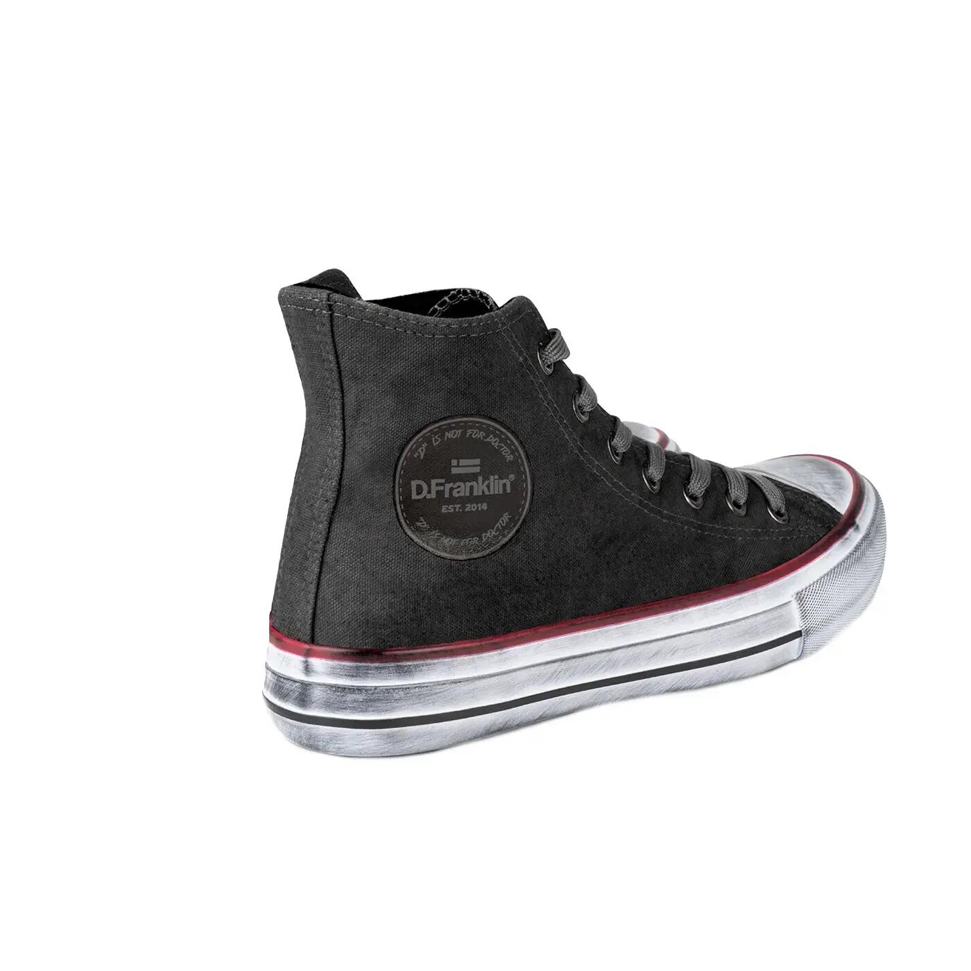 Tenisi femei D.Franklin One Way Canvas Hi Negru 36 2/6