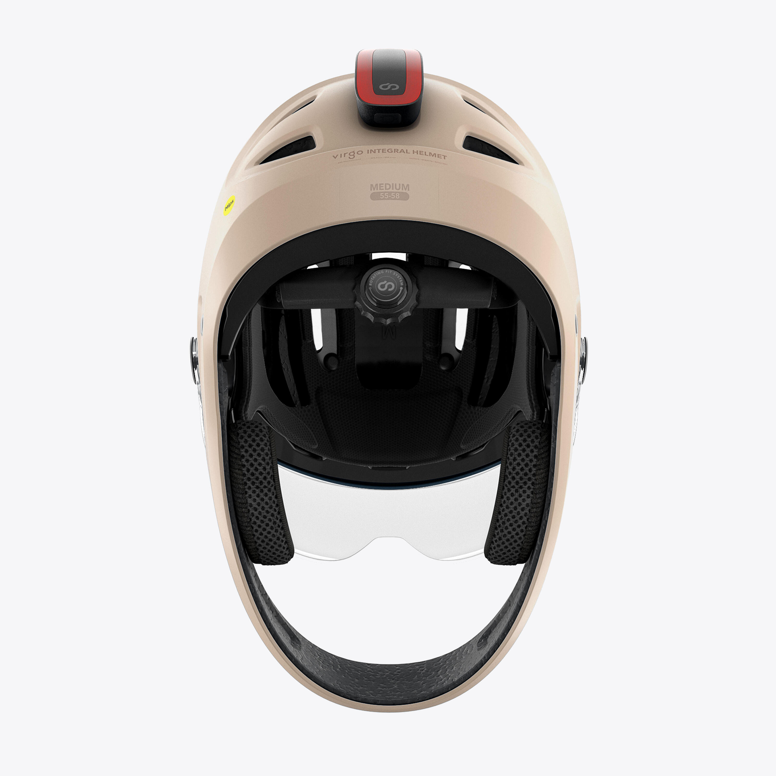 Virgo Integral Beige - Casque Intégral Urbain avec visière et phare arrière 5/9