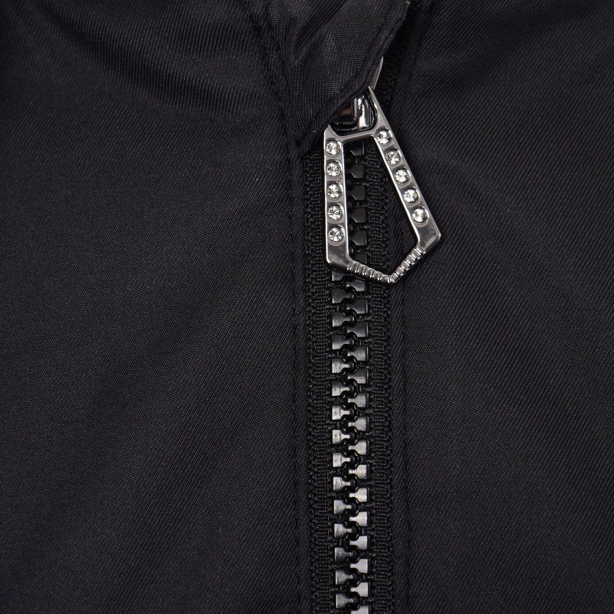 Womens/Ladies You´re A Gem Swarovski Leopard Print Waterproof Jacket (Black) 4/5