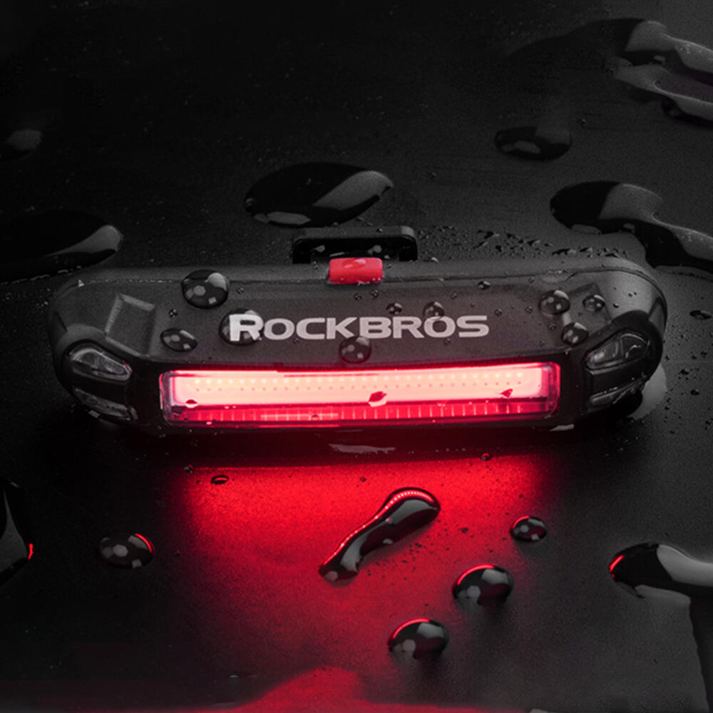 Luz trasera de bicicleta de seguridad y recargable por USB ROCKBROS. 5/6