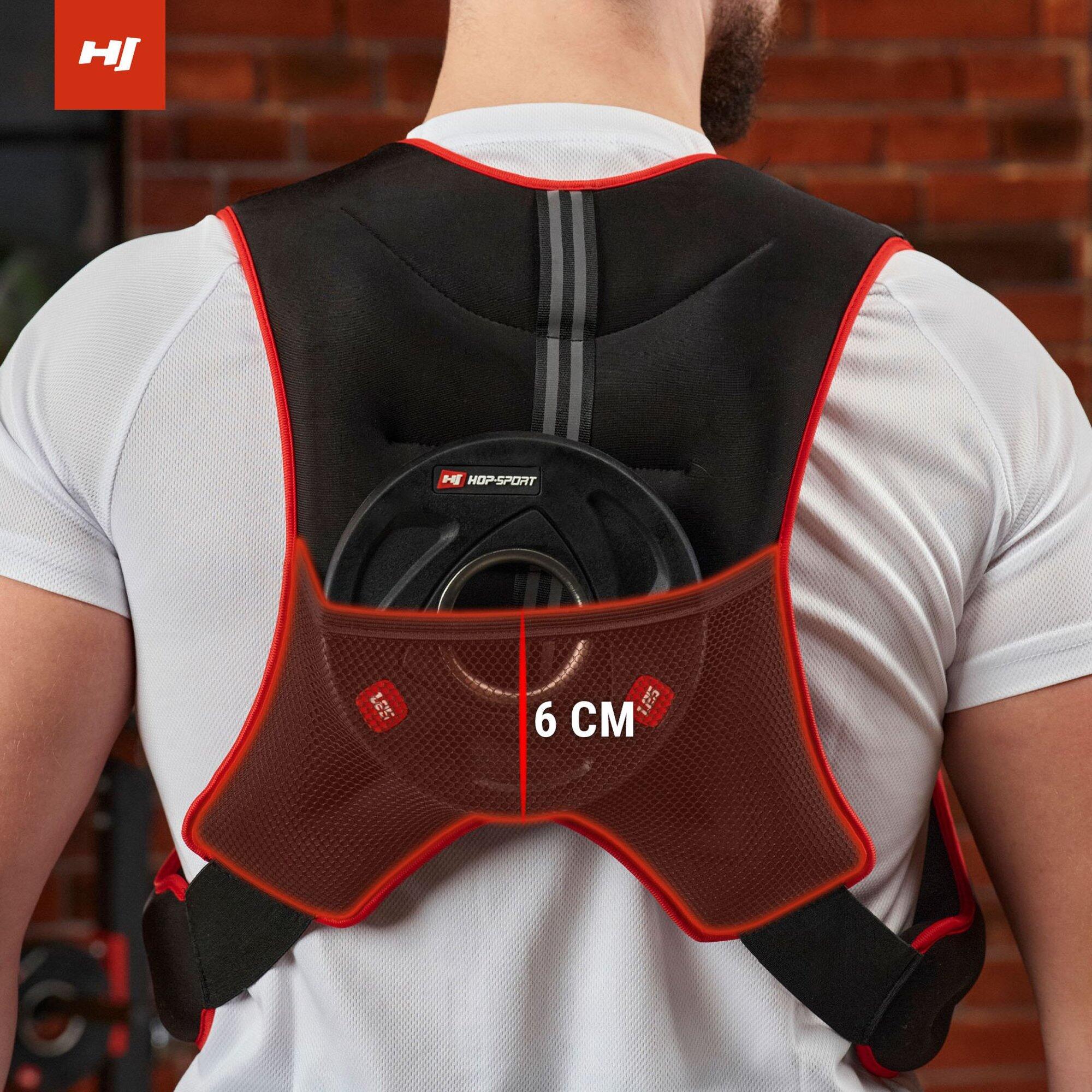 Zátěžová vesta 5 kg Hop-Sport se zadní kapsou 5/7