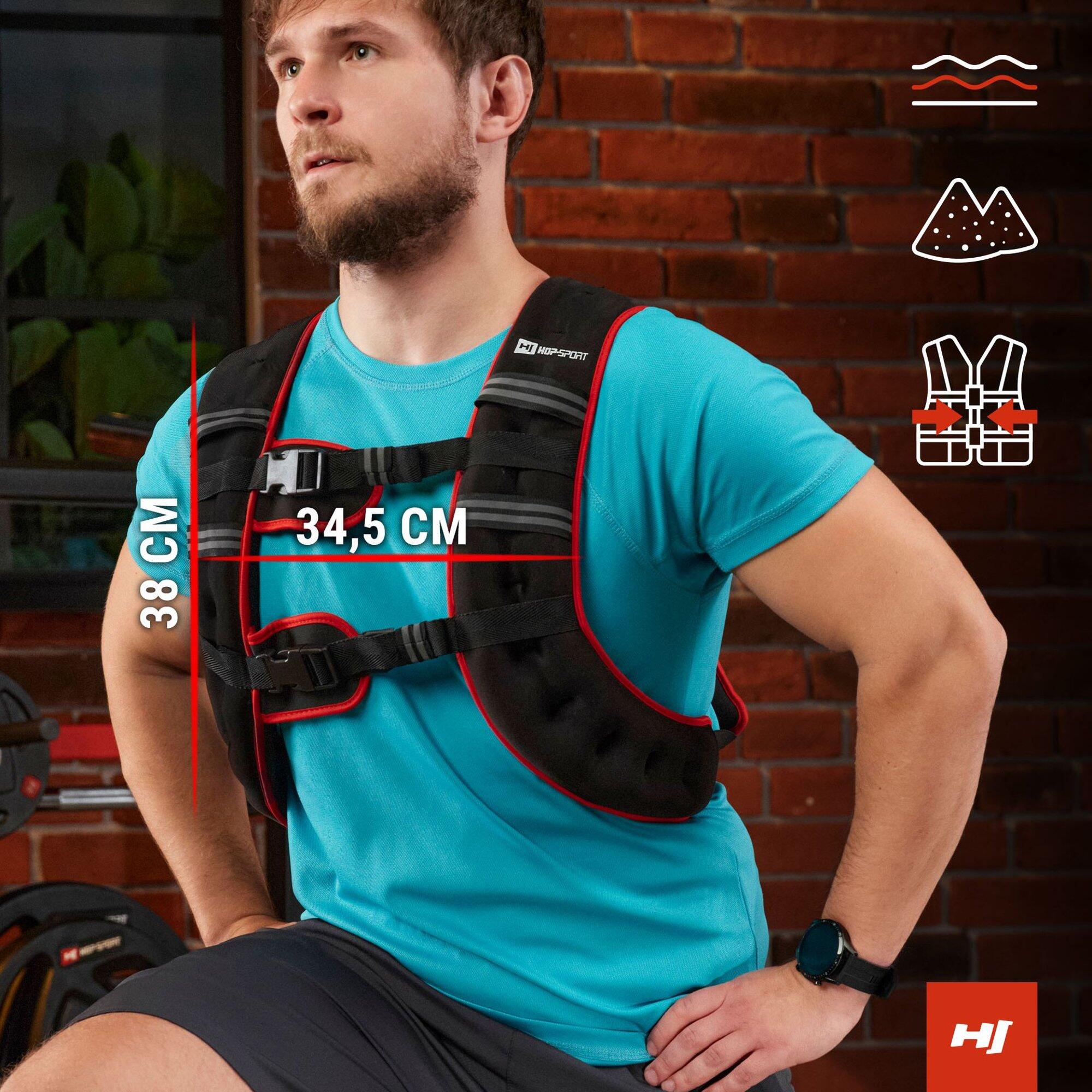 Zátěžová vesta 5 kg Hop-Sport se zadní kapsou 6/7
