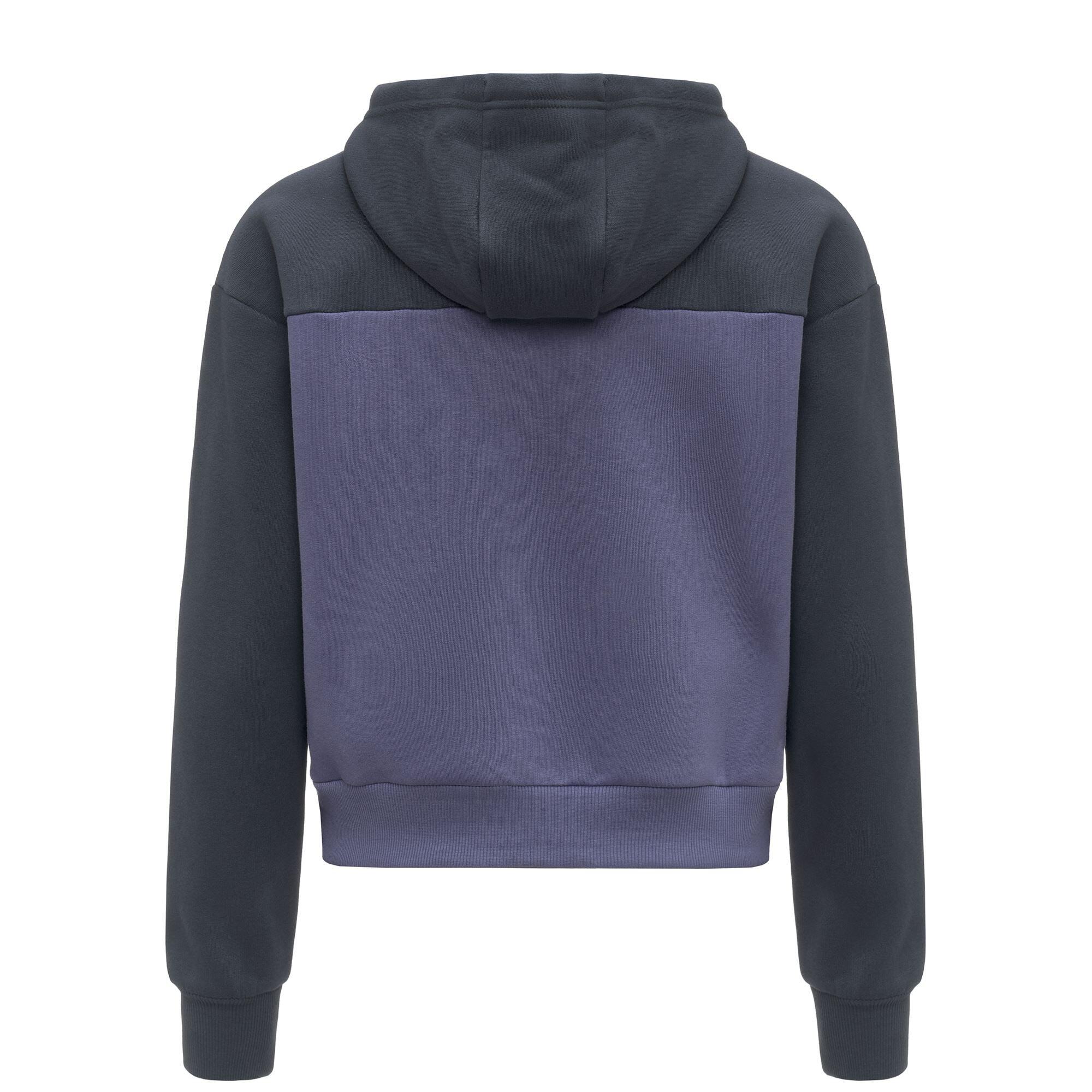 Felpa con zip da donna in cotone viola da sportivo 3/3