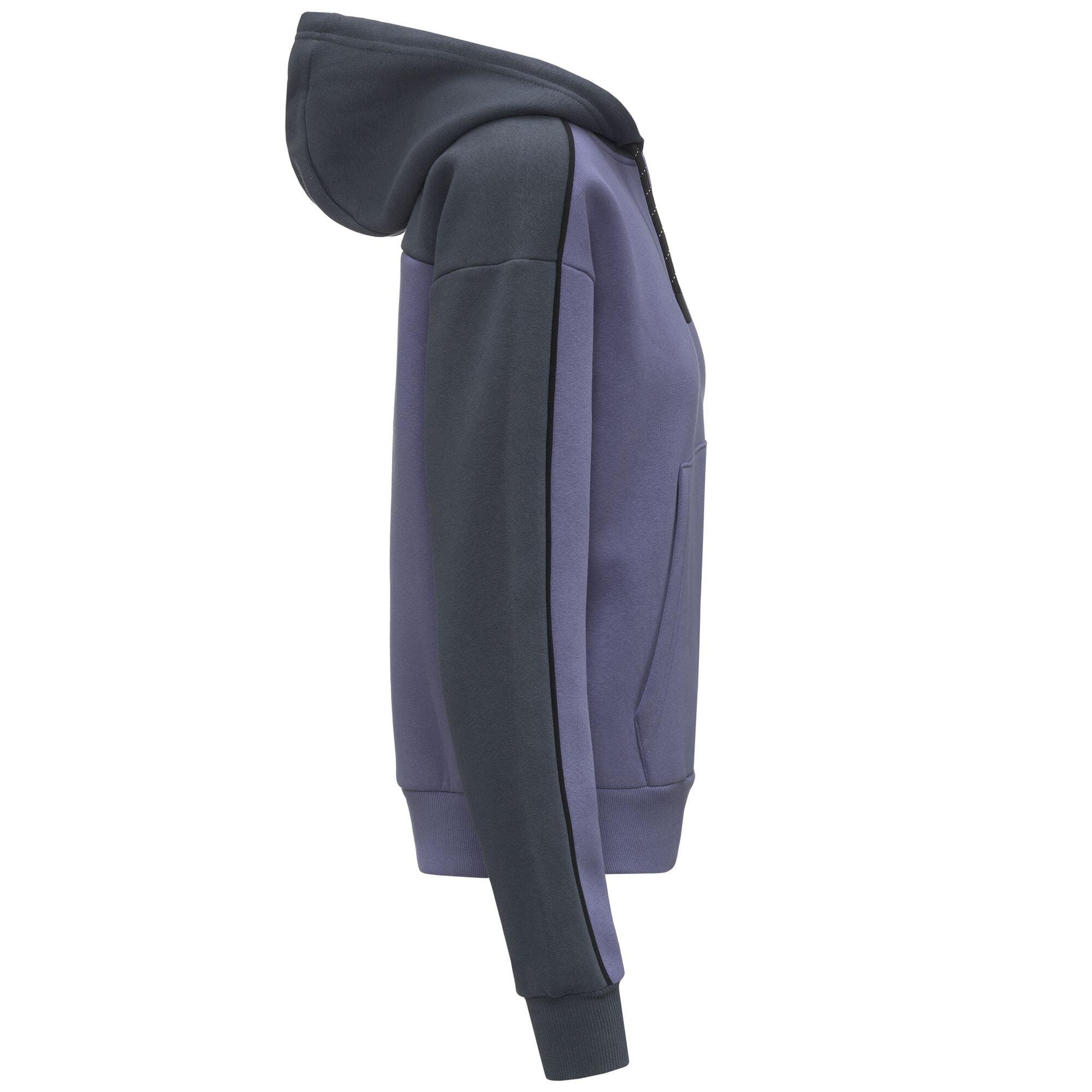 Felpa con zip da donna in cotone viola da sportivo 2/3