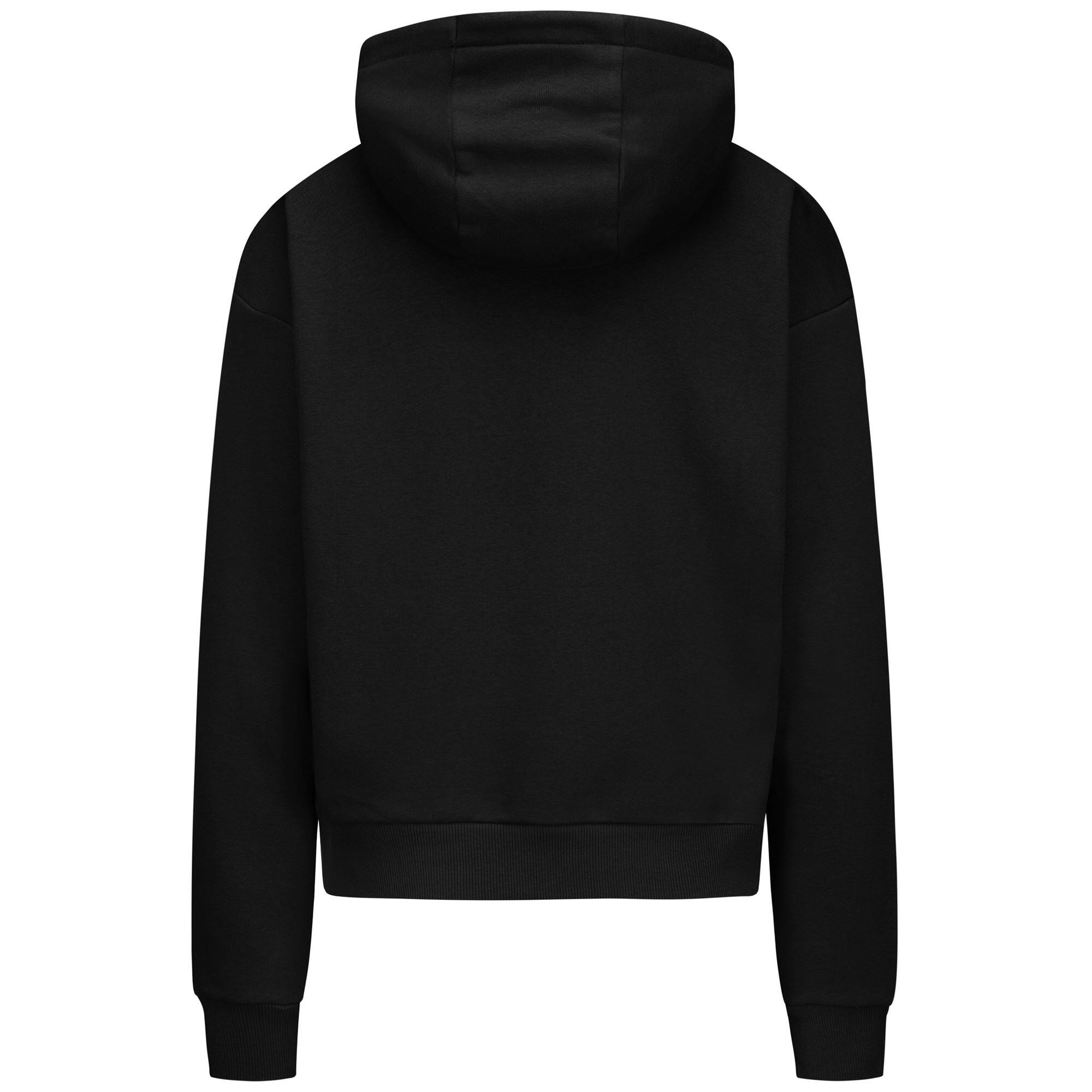 Felpa con cappuccio da donna in cotone nero da sportivo 3/3