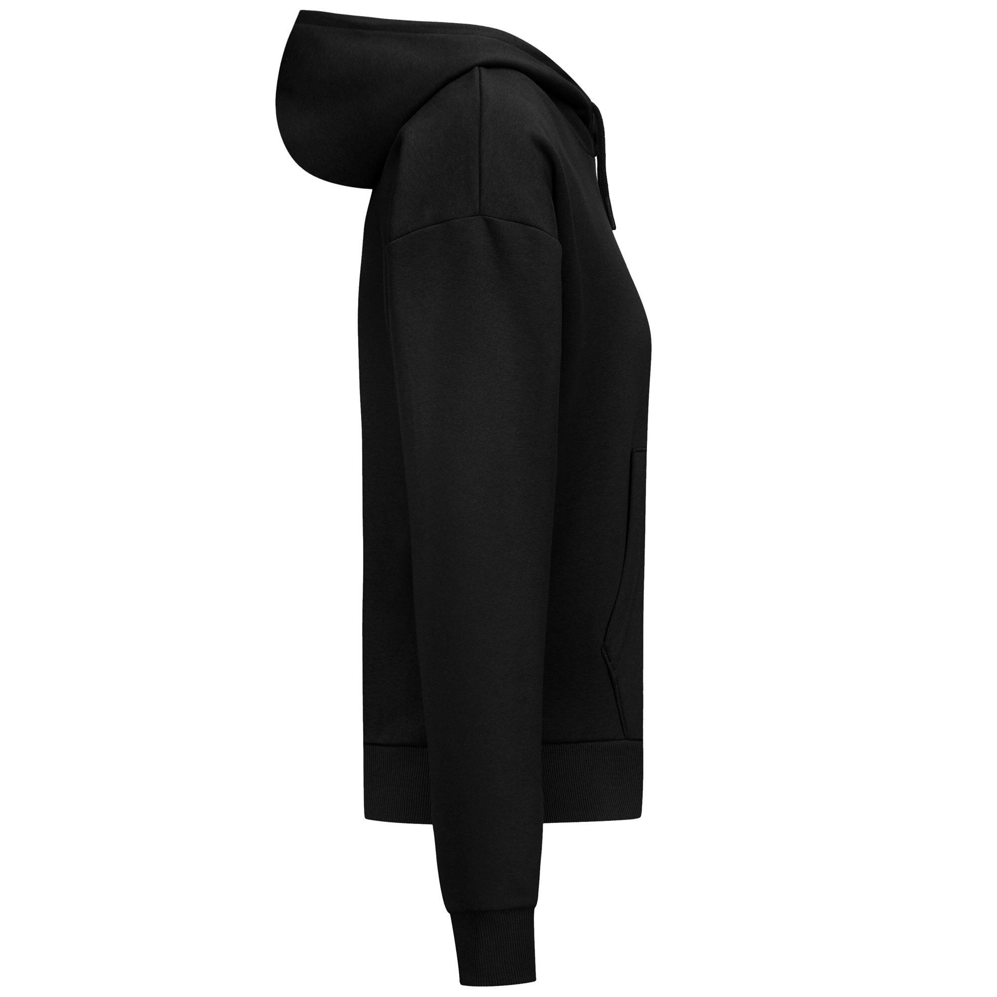 Felpa con cappuccio da donna in cotone nero da sportivo 2/3