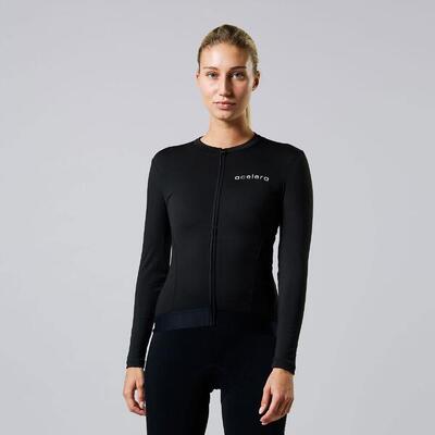 Thermo fleece fietsshirt dames wielerjack lange mouwen wielerkleding fietsjas