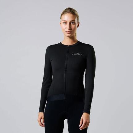 Veste Thermo Polaire Cyclisme Femme Manches Longues Vêtements Vélo