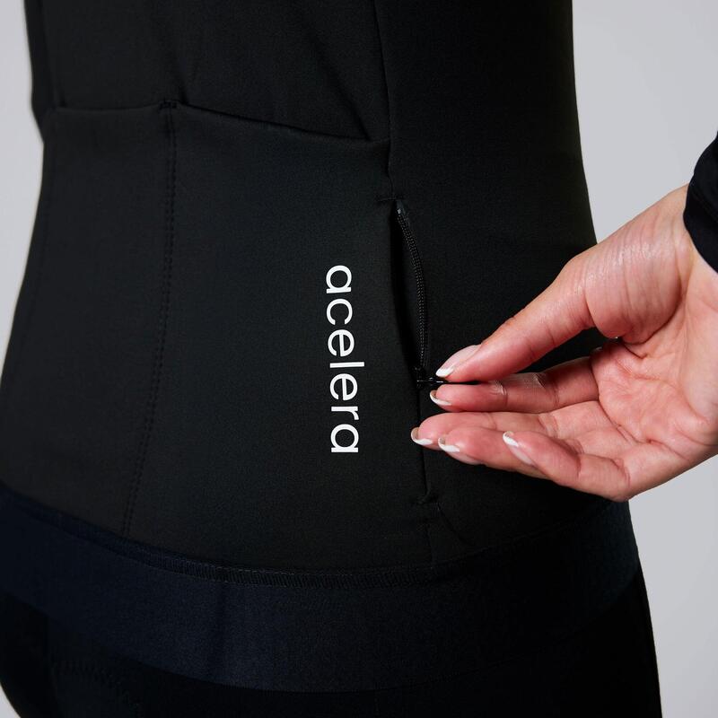 Professional Femei Jersey Termo Fleece Ciclism Mânecă lungă Top drum