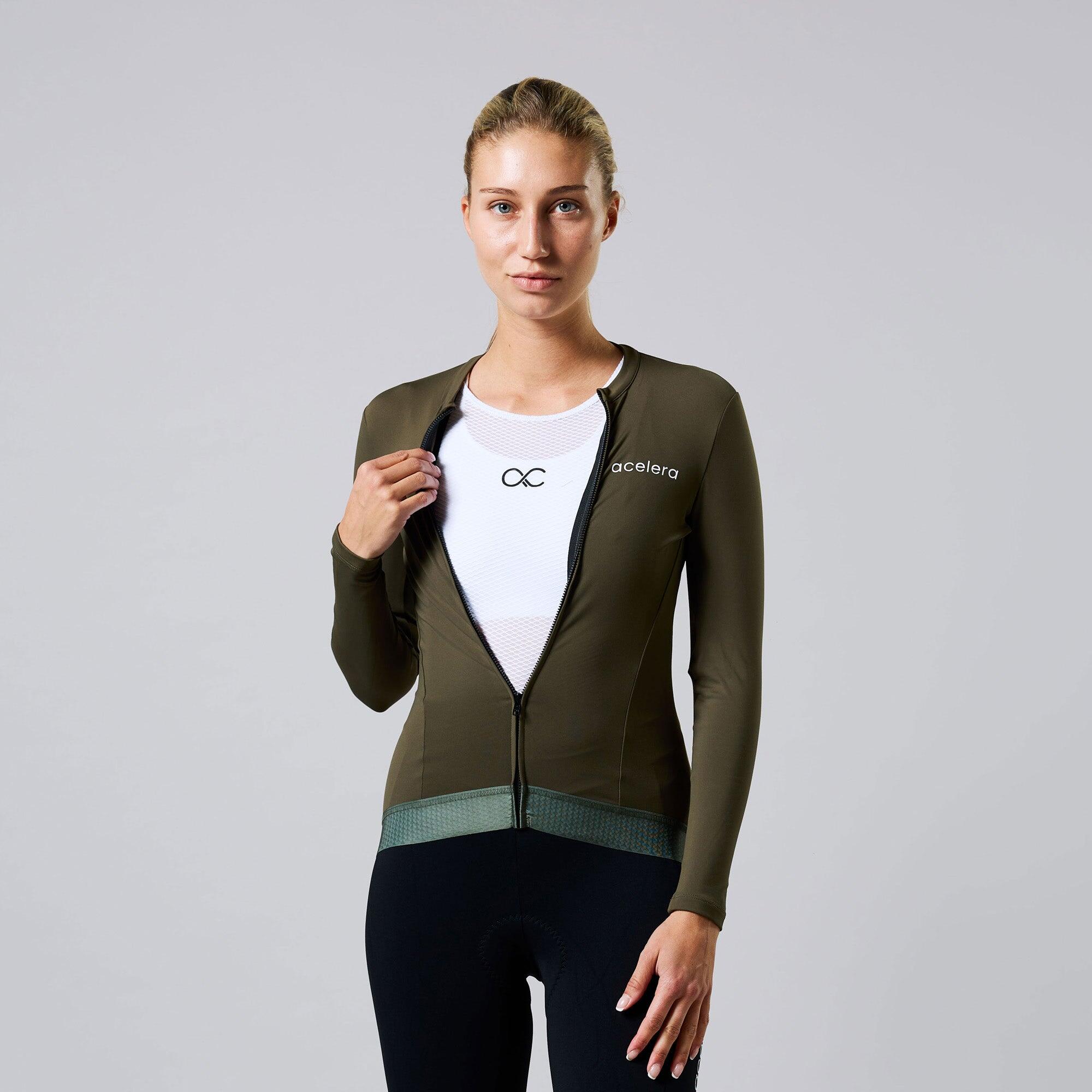 Thermal Fleece Damen Radjacke Langarm Fahrradbekleidung 3/6
