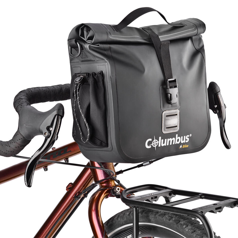 Bolsa Estanca para Manillar Columbus 8l. con soporte Negra 6/7