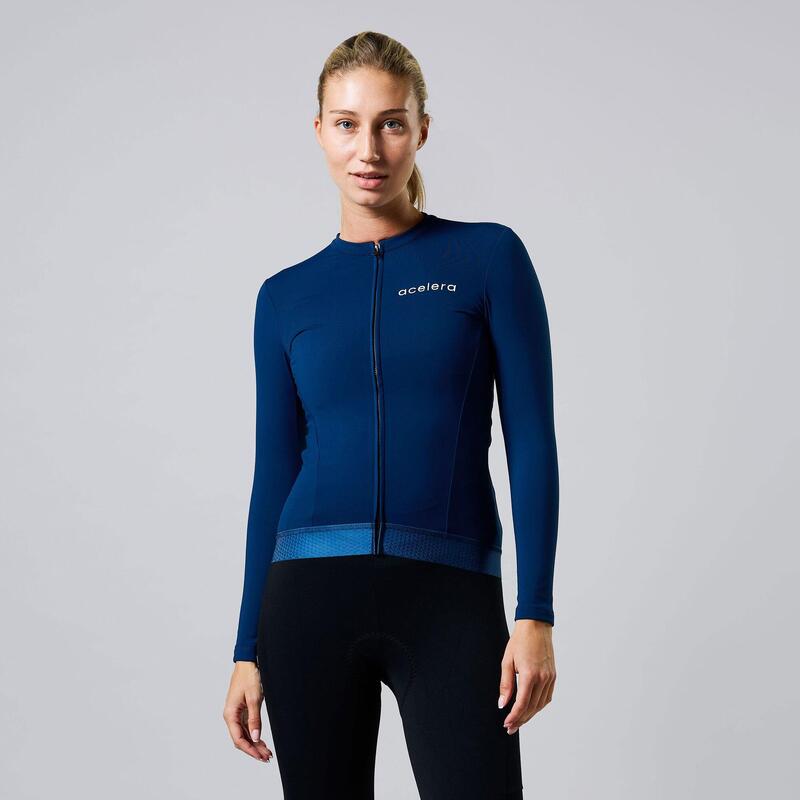 Professional Femei Jersey Termo Fleece Ciclism Mânecă lungă Top drum