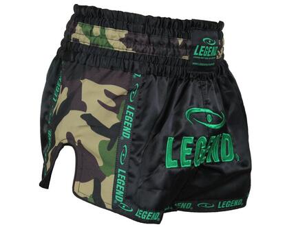 Kickboks Broekje Kids/Volwassenen Camo Army Satijn