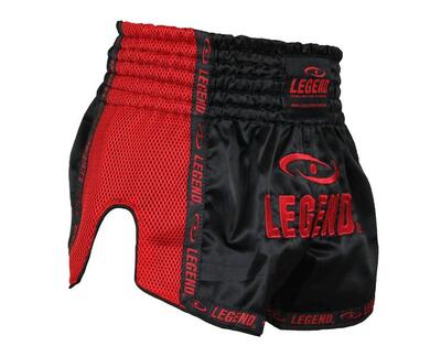 Kickboks broekje kind/volwassene rood mesh
