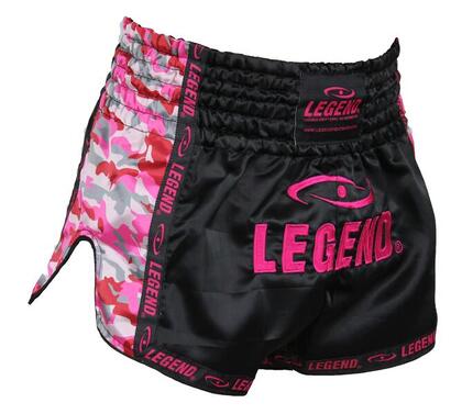 Kickboks Broekje Meisjes/Dames Camo Roze Satijn