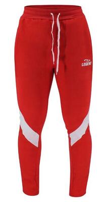 Joggingbroek dames/heren rood fleece fitness en hardlopen